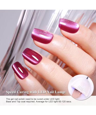 Imtiti Cat Eye Gel Nail Polish 15 ml Rose Red Holographic Crystal Diamond Cat Eyes Glitter UV Soak Off Gel Nail Polish with Magnetic Stick for Nail Art 1 Piece - Buy Online on GoSupps.com