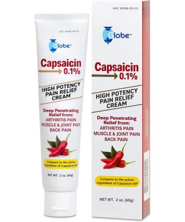 Globe Capsaicin 0.1% High Potency Pain Relief Cream 3 Pack - 2 oz Unscented for Arthritis, Muscle & Joint Pain Relief - Buy Online on GoSupps.com