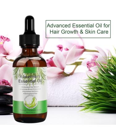 2.02 Oz Organic Rosemary Oil for Hair Growth & Scalp Massage | 100% Pure Essential Oil for Eyebrows Eyelashes & Skin Care - Buy Online on GoSupps.com