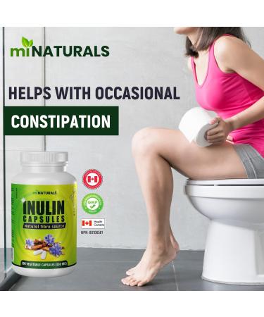 miNATURALS Pure Inulin Fiber Capsules 300 Veggie Caps Made from Chicory Root Helps Promote Constipation Relief Improves Gut Health 300 count (Pack of 1) - Buy Online on GoSupps.com