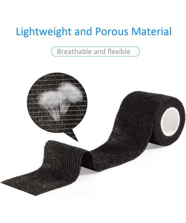 Self-Adhesive Legal Bandage - 5cm x 4.5m | Fixing Cohesive Bandage for First Aid & Sports | 6 Rolls Black - Ideal for Dogs Wrists & Feet - Buy Online on GoSupps.com