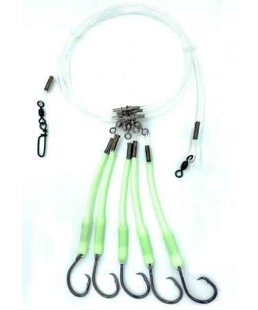 Deep Drop Fishing Rig, 5 Demon Circle 6/0 Hooks with Glow Sleeve, Deep Drop Snapper Rig