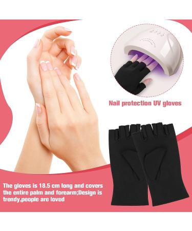 WLLHYF Anti UV Gel Nail Lamp Gloves - Professional Fingerless Protection for Nail Art DIY - Moisturizing Skin Care - 1 Pair - Buy Online on GoSupps.com