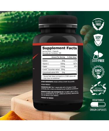 Elastix Joint Health Supplement with Q-actin Cucumber Extract & 95% Curcuminoid - Gluten Free 100% Natural 120 Capsules - International Shipping Available - Buy Online on GoSupps.com