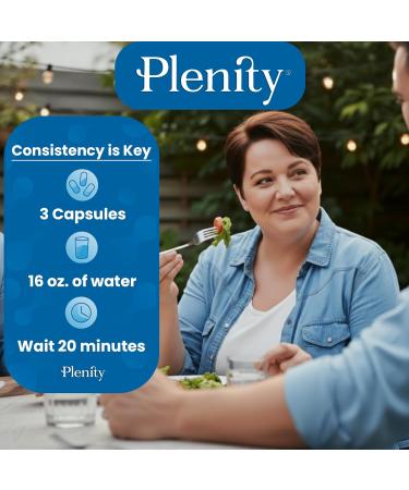 Plenity FDA-Cleared Weight Management Support Capsules 3 Month Supply Clinically Proven Plant-Based Hydrogel for Feeling Fuller Controlling Portions and Weight Management - Buy Online on GoSupps.com