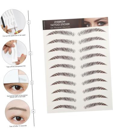 Beavorty 36 Sheets Waterproof Eyebrow Stickers False Eyebrows Imitation Eyebrow Make up 3d Template - Buy Online on GoSupps.com