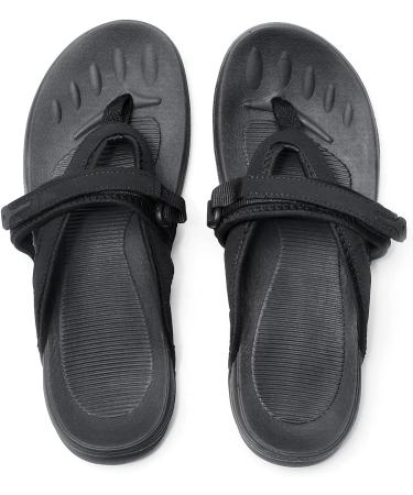 UTENAG Women's Arch Support Flip Flops 6 Black - Orthotic Thong Sandals for Ladies - Buy Online on GoSupps.com