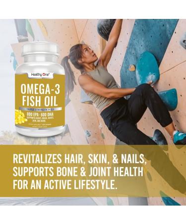 Omega 3 Fish Oil 2000mg - 1400mg EPA & DHA Fatty Acids - Cholesterol - LDL HDL - Blood Pressure - Circulation - Heart Health - Triple Distilled No Fillers or Mercury - Real Lemon Flavor - 120 Softgels 120 Count (Pack of 1) - Buy Online on GoSupps.com