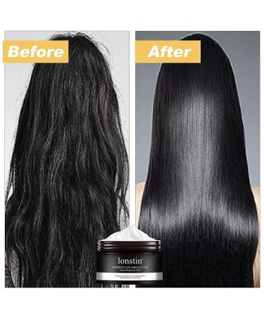 Lonstin Argan Oil Hair Treatment Mask - Deep Conditioning Keratin Treatment for Dry, Damaged Hair - Anti-Frizz, Split Ends, Hydrating Repair Mask for Men and Women - 10.14 fl oz - Buy Online on GoSupps.com