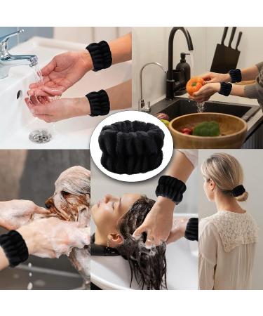 Microfiber Wrist Spa Wash Band - Absorbent Wristband for Women - Prevent Water Spills - Black - Buy Online on GoSupps.com