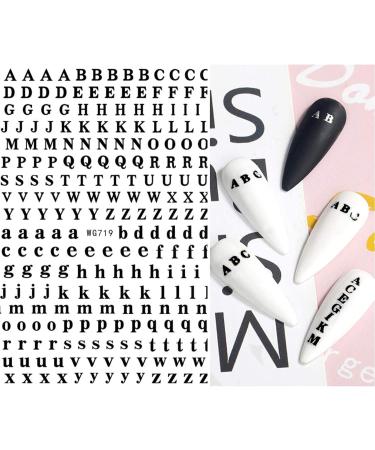 JMEOWIO Letters Nail Art Stickers Decals - 8 Sheets Self Adhesive English Alphabet Design for DIY Nail Decoration | Women Girls - Buy Online on GoSupps.com