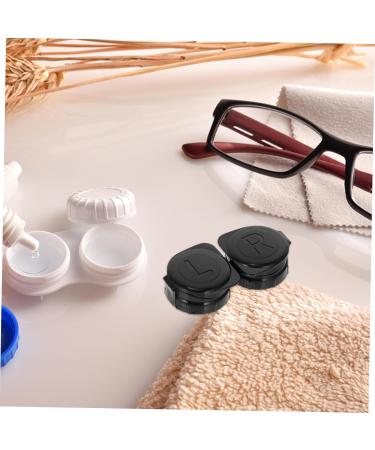 Homsfou 14th Double Glasses Case & Mini Contact Lens Container - Cleaning Kit with Mirror - Perfect Travel Solution for Eye Lenses - Buy Online on GoSupps.com