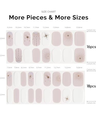 NAILOG Semi Cured Gel Nail Strips 34 pcs Salon-Quality Gel Nail Stickers Long Lasting Nail Wraps for Women with Soft Gel Finish Astria - Buy Online on GoSupps.com