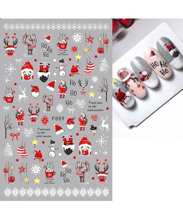 JMEOWIO 10 Sheets Christmas Nail Art Stickers Decals Self-Adhesive Snowflake Winter Holiday Cute Nail Supplies Nail Art Design Decoration Accessories - Buy Online on GoSupps.com