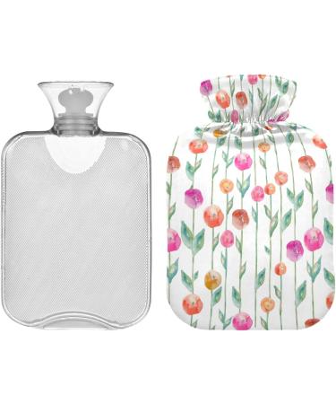 NAANLE 2L Hot Water Bottle with Watercolor Flower Cover - Pain Relief Hand/Foot Warmers & Neck Therapy - Buy Online on GoSupps.com