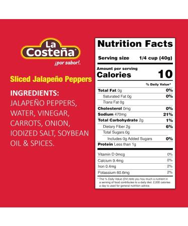 La Costena Jalapeno Slices 199g (Pack 6) / Mexican Sliced Green Jalapenos in Can Hot Jalapeno Peppers Pickled Jalapeno Slices - Buy Online on GoSupps.com