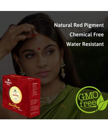 Organic Netra Sindoor - Waterproof Long Lasting Kumkum Paste | Pure Natural Deep Maroon Color | Enriched with Organic Ingredients - 0.2 oz - Buy Online on GoSupps.com