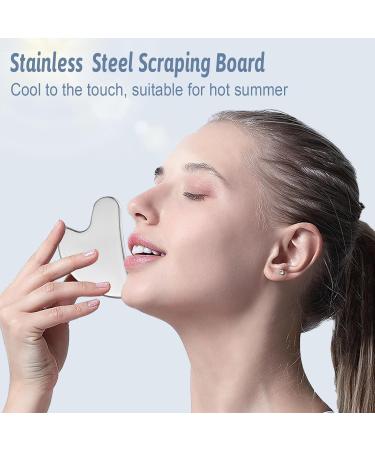 Heart Shape Gua Sha Massage Tool - Stainless Steel Anti-Wrinkle Facial Tool for Eye Swelling & Skin Tightening | International Shipping Available - Buy Online on GoSupps.com