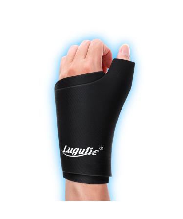 Luguiic Wearable Thumb Wrist Ice Pack-Hot Cold Compress Hand Finger Ice Pack,Reusable for Injuries,Carpal Tunnel,Arthritis,Tendonitis,De Quervain's Tenosynovitis, Swelling & Bruises Small/Medium
