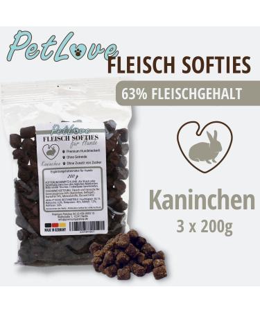 Petlove Meat Softies for Dogs - Grain-Free Training Treats with 63% Meat Content | Rabbit Flavor (3x200g) - Buy Online on GoSupps.com