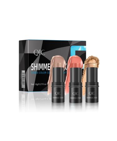 Face Sticks Trio Foundation Stick Contour Collection Highlighter Stick Bronzer Stick And Cheek Blush Face Brightens & Shades Contour Cream Waterproof Non-Greasy For A Flawless Look