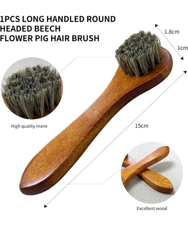 Shoe Brush 2 Wooden Boot Brush Polish Brushes Kit Shoe Shine Brush Cleaning Brushes Horsehair Brush for Leather Shoe Cleaning Buffing Polishing - Buy Online on GoSupps.com