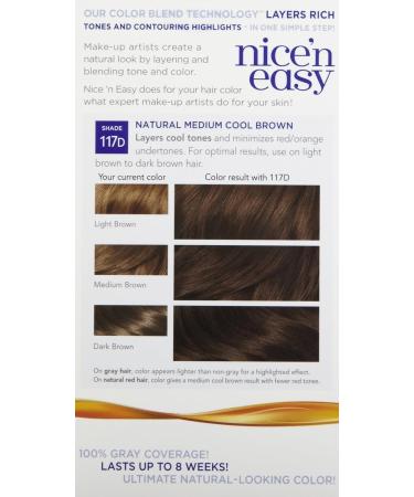 Clairol Nice N Easy Hair Color #117D - Medium Cool Brown Kit | International Shipping Available - Buy Online on GoSupps.com