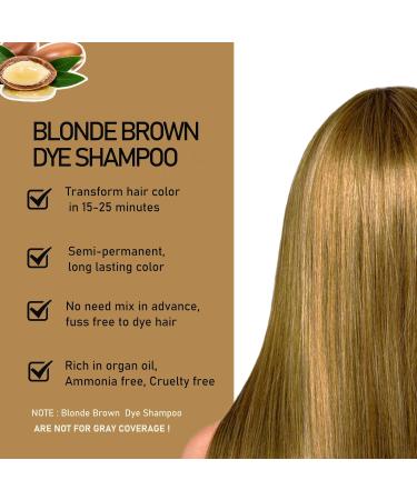 Fvquhvo Hair Dye Shampoo - Argan Oil Blonde & Brown Semi-Permanent Instant Color - Easy to Use Long-Lasting Formula - Buy Online on GoSupps.com