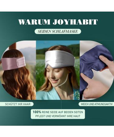 Joyhabit Silk Sleep Mask - Adjustable Extra Large Eye Mask for Men & Women | Cloud Curve Design | Silver Gray | Perfect for Night Sleep & Breaks - Buy Online on GoSupps.com