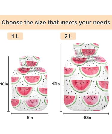 Shop Naanle Watermelon Slice Heat Bottle 1L | Transparent Hot Water Bottle with Cover for Pain Relief & Warmth Therapy - Buy Online on GoSupps.com