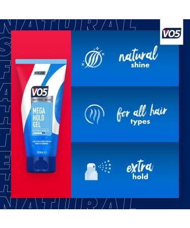 VO5 Mega Hold 24 hour extra strong control Styling Gel for perfectly groomed controlled natural hairstyle 200 ml Multi Buy 2 Pack - Buy Online on GoSupps.com