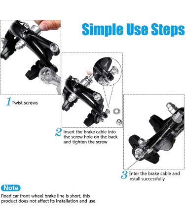 Riakrum 6-Piece Road Bike Brake Calipers Set with Aluminum Levers and Cables - Buy Online on GoSupps.com