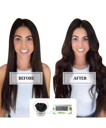 Doores Real Hair Extensions Clip In - Light Dark Brown 55cm 22 Inch 9 Pieces 150g Remy Human Hair for Thick Straight Hair - Buy Online on GoSupps.com