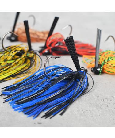 Fishing Jig 3/8 oz with Weed Guard & Silicone Skirt Lures for Bass Perch - Pack of 6 by Jigreat - Buy Online on GoSupps.com