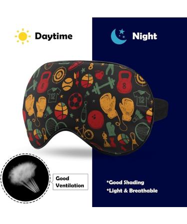 Colorful Sport Pattern Sleep Mask | Adjustable Eye Cover for Sleeping | Blocks Light for Night Travel Nap | Men Women - Buy Online on GoSupps.com