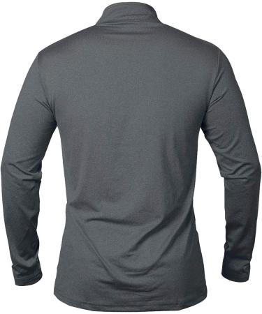 Carwornic Men's Long-Sleeved Half Zip Sport Shirt - Breathable 1/4 Zip Pullover for Gym Jogging & Training - Dark Gray - Buy Online on GoSupps.com