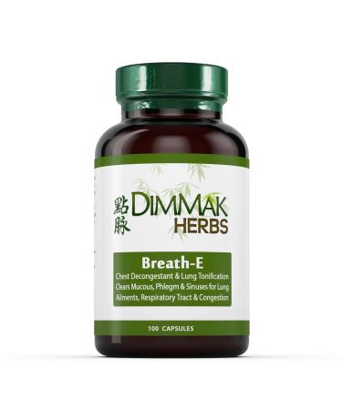 Dimmak Herbs Breath-E Lung Tonic and Natural Decongestant (100 Count) Lung Bronchial & Sinus Health with Respiratory Chinese Healing Herb Blend 650mg