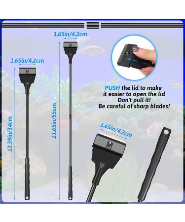 Stainless Steel Aquarium Algae Scraper Cleaner Tool Kit - 21.65 Inch Long Handheld Cleaning Tool for Fish Tank - Remove Thick Residue with 5 Blades - Ideal for Fish, Reef, and Plant Glass Tanks - Buy Online on GoSupps.com