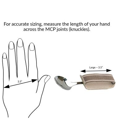 Sammons Preston Universal Cuff for Elderly - Large Leather ADL Cuff with Elastic Strap - Ideal for Weak Grip - 3.5 Knuckle Width - Buy Online on GoSupps.com