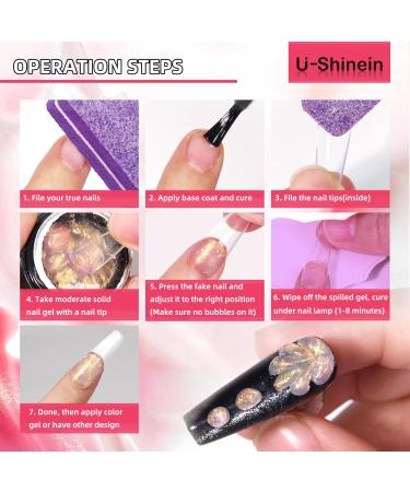 U-shinein 2x10ml Solid Nail Glue Gel Kit Clear & Colorful Pink for Acrylic Nails Press-On Tips & Nail Art - Best Adhesive for Manicure - Buy Online on GoSupps.com
