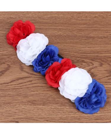 minkissy Rose Flower Headband Day of the Dead Headpiece Wedding Festival Headband for Christmas Halloween (Red White Blue) - Buy Online on GoSupps.com