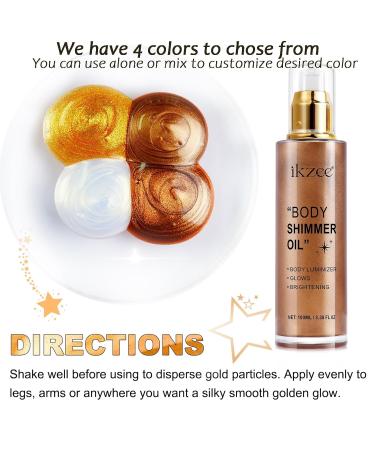 Body Shimmer Oil 100ml | Long Lasting Moisturizing Luminizer & Waterproof Highlighter - Bronze Gold Glow - Buy Online on GoSupps.com
