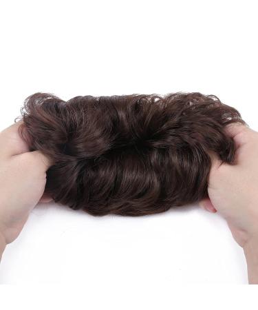 Silk-Co Hair Part with Rubber Band - Wavy Soft Dutt Hair Extensions for Messy Bun Updos - 45g Medium Brown - Buy Online on GoSupps.com