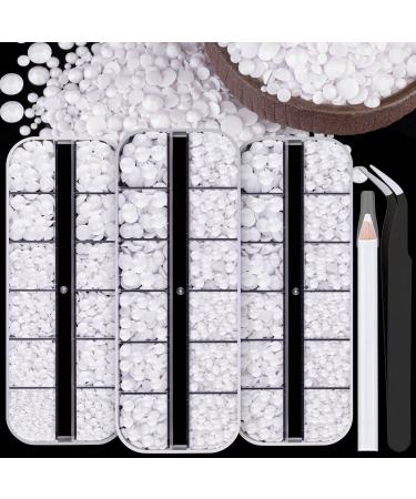 BELLEBOOST Resin Rhinestones Kits 3 Boxes White 2/3/4/5/6mm Flatback Nail  Art Jelly