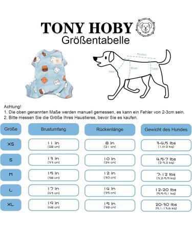 Tony Hoby Dog Librap - Adorable 4-Leg Dog Overall with Cupcake Design for Small to Medium Dogs - Comfortable Relax Suit in Blue - Buy Online on GoSupps.com