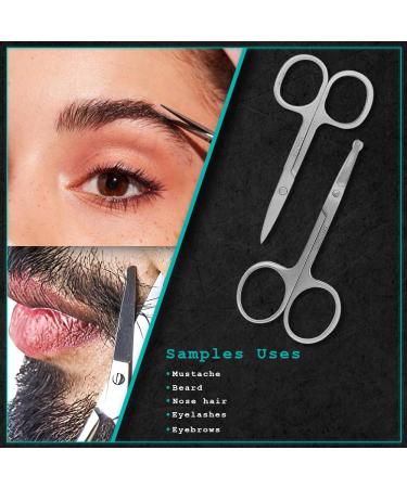 Groovy Trimming Scissors - Safety Tip Grooming Scissors for Men & Women | Eyebrow Nose Beard & Ear Hair Trimming - Buy Online on GoSupps.com