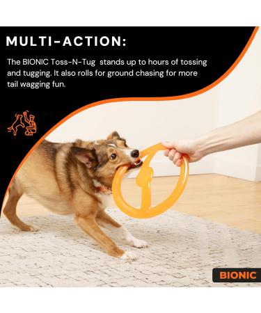 Bionic Toss-n-Tug Ring - Durable 22.7cm Dog Toy for Playful Pets | International Shipping Available - Buy Online on GoSupps.com