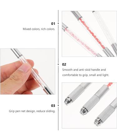 NUOBESTY Lot de 3 Stylos Sourcils Double Pointe en Cristal Crayons de Microblading Manuels Multifonctions Couleurs Assorties Outils de Maquillage Pr cis pour Dessin et Tatouage des - Buy Online on GoSupps.com