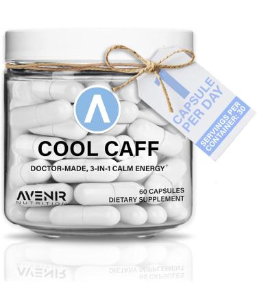 Buy Cool Caff Energy Supplements - L Theanine & Caffeine for Energy & Focus | Pre Workout for Men & Women | 60 Capsules - Buy Online on GoSupps.com