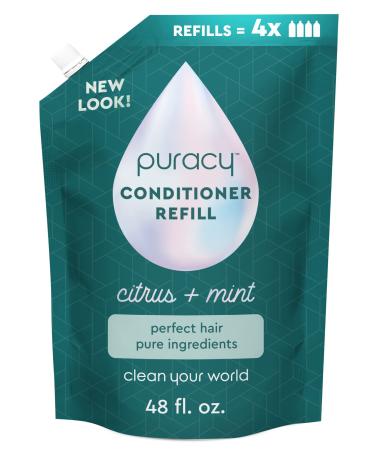 Puracy Conditioner The Best Hair Days for Fine Medium and Color-Treated Hair Perfect Hair from Pure Ingredients Hair Stays Cleaner & Silkier Longer 98.95% Natural Conditioner (48 Ounce) Citrus & Mint 48 Ounce (Pack...